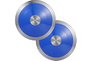 Tideme 2 Pcs 1.6 Kg Sports Training Discus, Track and Field Discus for High School Boys Girls, Reliable Nylon-Iron Built, Easy-to-Grip Anti-Slip Polished Finish, Sports Practice Discus