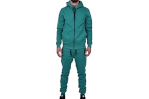 Riflessi Men's Athletic Sports Casual 2 Piece Solid Color Tracksuit Hoodie Jogger Pants Sweatsuit Set