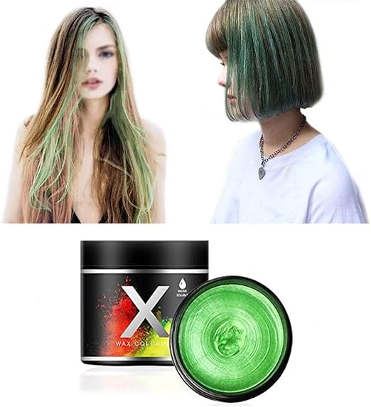 Amazon Co Jp ヘアカラーワックス 一時的なモデリングナチュラルカラーヘアダイワックス 一時的なヘアスタイルクリーム パーティー コスプレ パーティー 仮装 ナイトクラブ ハロウィンのためのスタイルワックス グリーン ビューティー