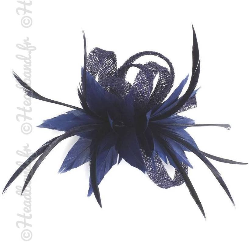 Retro Hat with Feathers blue