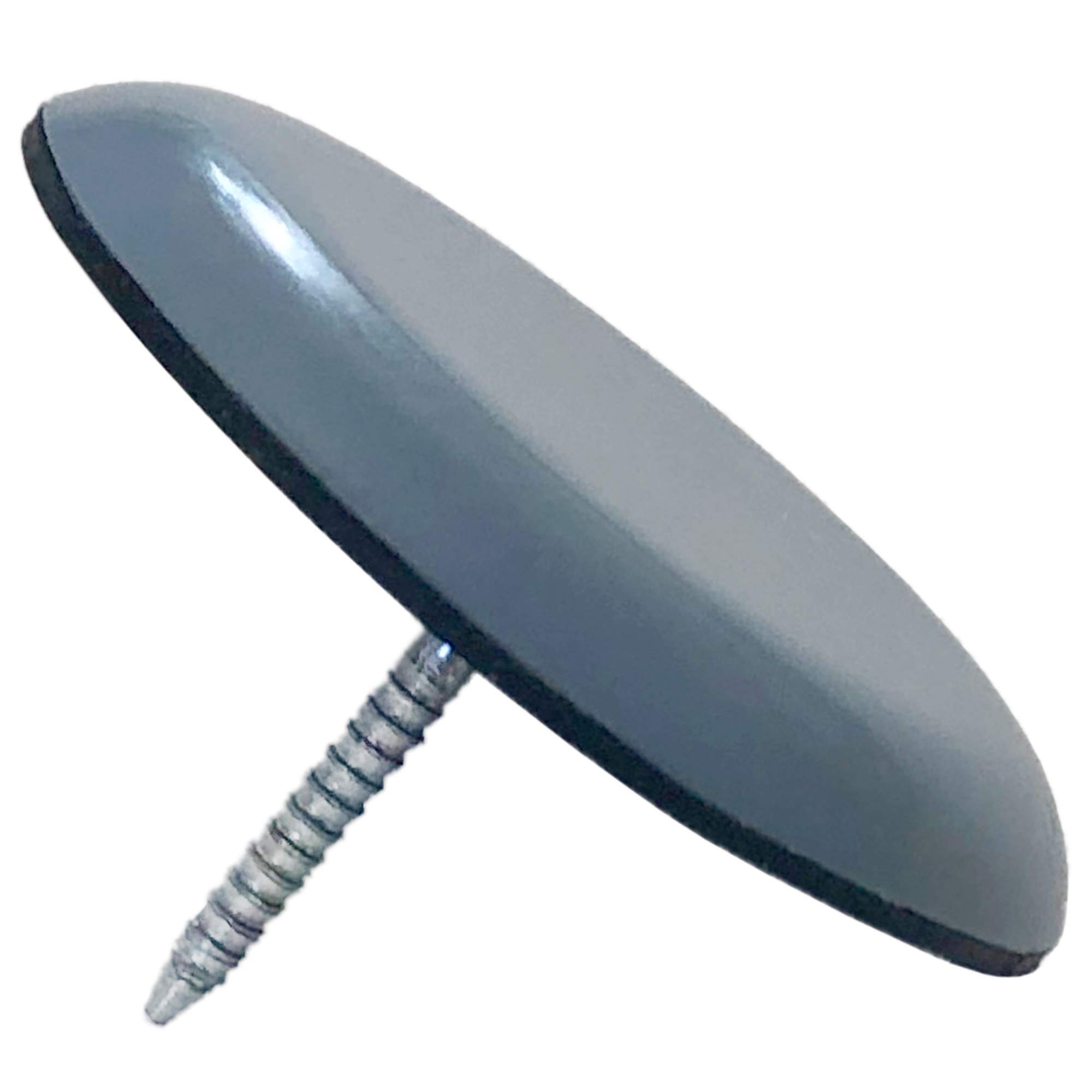 Adsamm® / 4 x PTFE Glides with nail | Ø 1,57'' (Ø 40 mm) | grey-blue | round | Premium quality furniture sliders with nail by Adsamm®