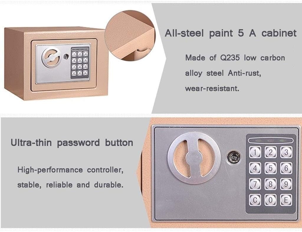 Security Safes Safebox, High Security Steel Mini Digital Electronic Safe Box with Digital Keypad for Extra Security for Home, office, Hotel (Color : Style4) - - 