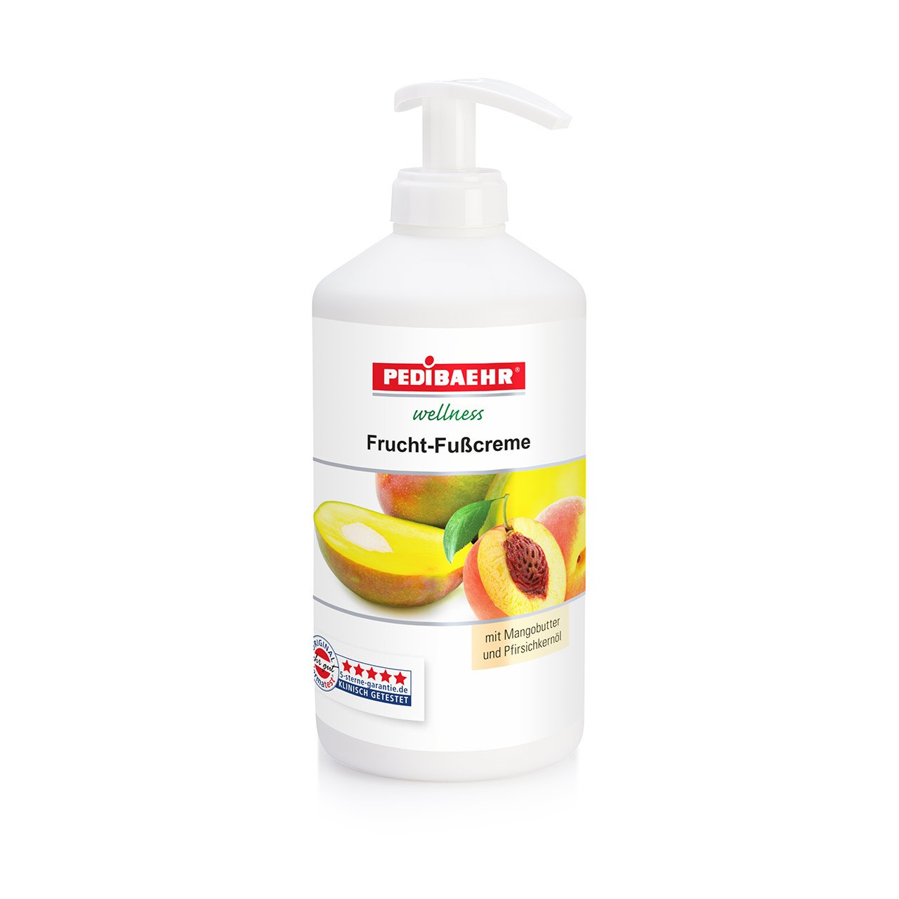 Pedibaehr Foot Balm with Mango Butter and Peach Seed Oil Foot Care for All Skin Types 500ml with Dispenser