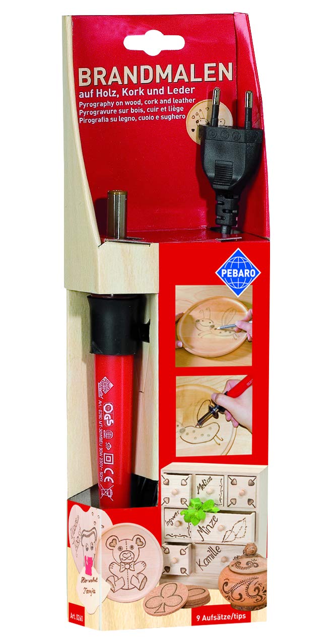 Donau Elektronik Pebaro Holzbrennkolben mit 9 Aufsätzen