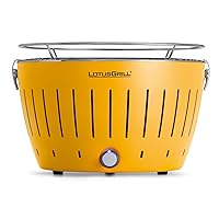  Lotusgrill Lotusgrill klein gelb Edelstahl Stahl Kunststoff Camping Balkon Picknick ✔ rund ✔ tragbar rauchfrei ✔ Grillen mit Holzkohle ✔ für den Tisch 