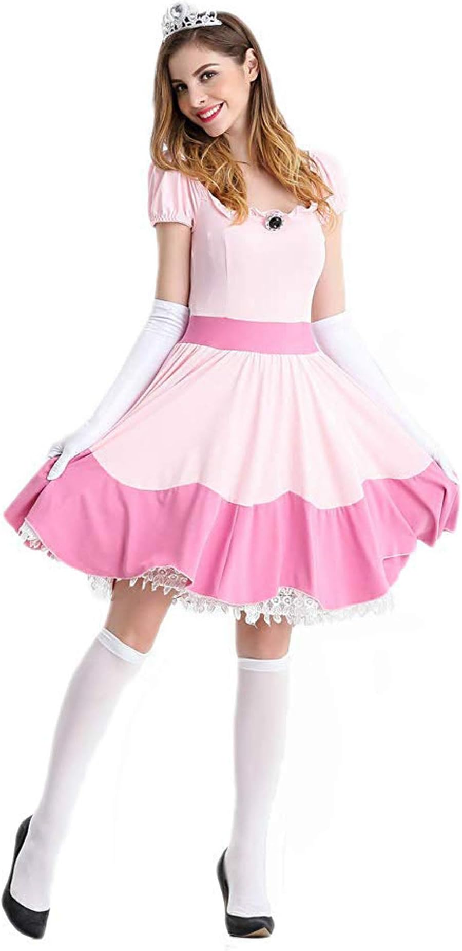 Deluxe Adult Princess Peach Costume Women Princess Peach Super Mario Bros Party Cosplay Costumes Halloween Costumes