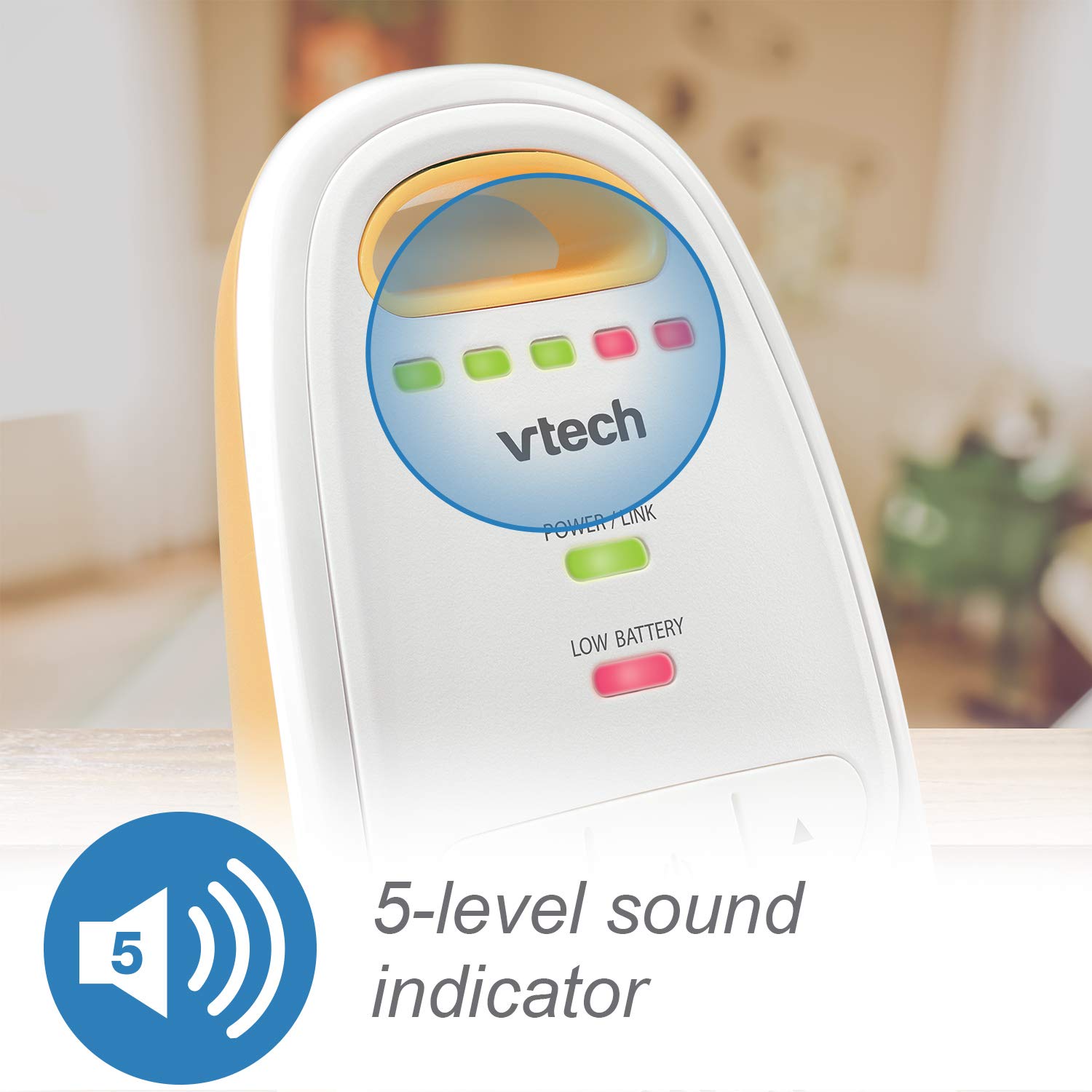VTech DM111 Audio Baby Monitor with up to 1, 000 ft of Range, 5-Level Sound Indicator, Digitized Transmission & Belt Clip : Baby