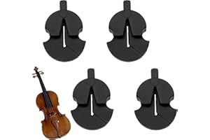 EUPHHONYCS 4 PCS Rubber Violin Practice Mute Set, Small Viola Mute, Tourte Style Rubber Mute for All Violins, Practice Mute Violin(Black)