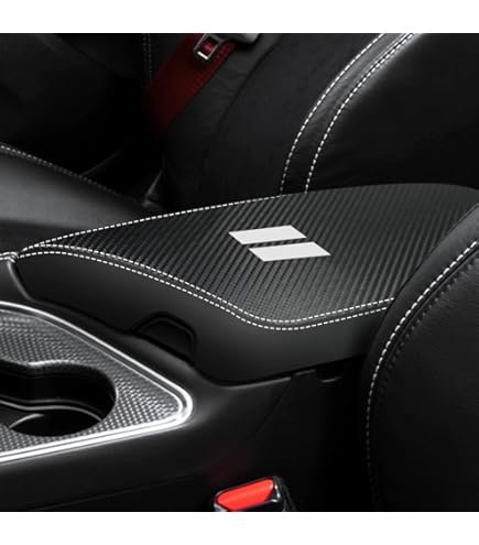 YOSRTER For Dodge Challenger Accessories 2015 2016 2017 2018 2019 2020 2021 2022 2023 2024 Dodge Challenger Center Console Armrest Cover Interior Anti-Scratch Leather Center Armrest(Carbon Fiber Red, Armrests - Canada - View #7