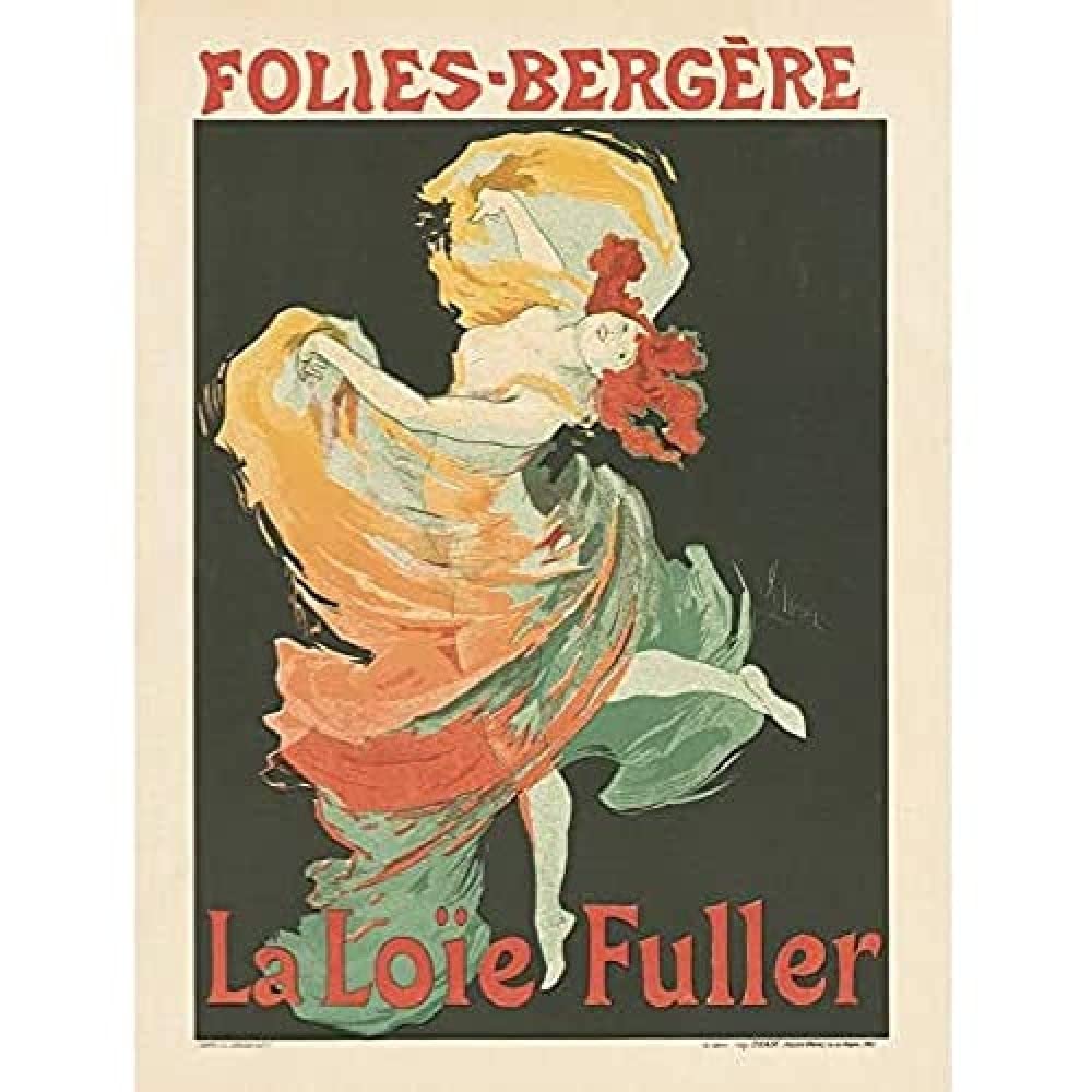 Cheret Folies-bergere Loie Fuller Dancer Advert Art Print Canvas Premium Wall Decor Poster Mural