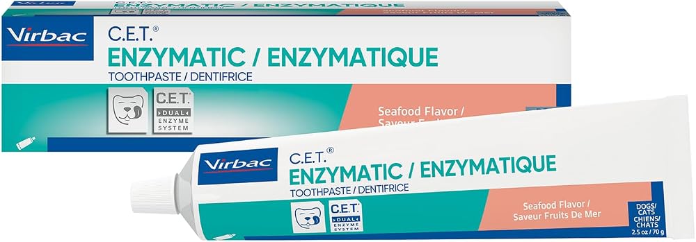 Virbac C.E.T. Enzymatic Tartar Control Toothpaste Seafood Flavor for Dogs Cats