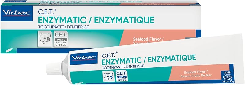 Virbac C.E.T. Enzymatic Tartar Control Toothpaste Seafood Flavor for Dogs Cats