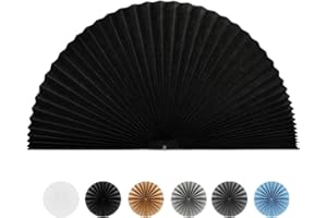 Maritown Arch Window Shades No Tools Light Filtering Pleated Fabric Shade Stick on Half Circle Round Window Pleated Blinds Arched Window Covering for Bedroom Kitchen Bathroom, Easy to Cut and Install