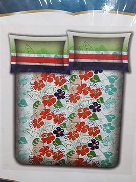 Mafatlal 100% Cotton Double Bedsheet with 2 Pillow Covers- Blue/White