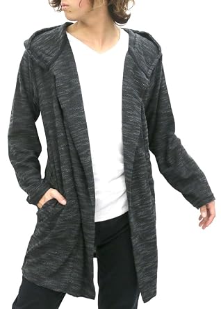 Amazon ロックヘブン カーディガン ロング丈 太スラブ フード