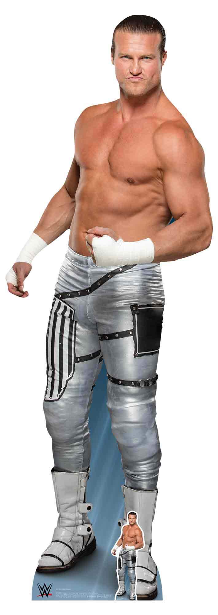 Star Cutouts Ltd SC1256 Dolph Ziggler Ultimate Edition WWE Figures Party Decorations Lifesize Cardboard Cutout Height 181cm Width 64cm, Multicolour