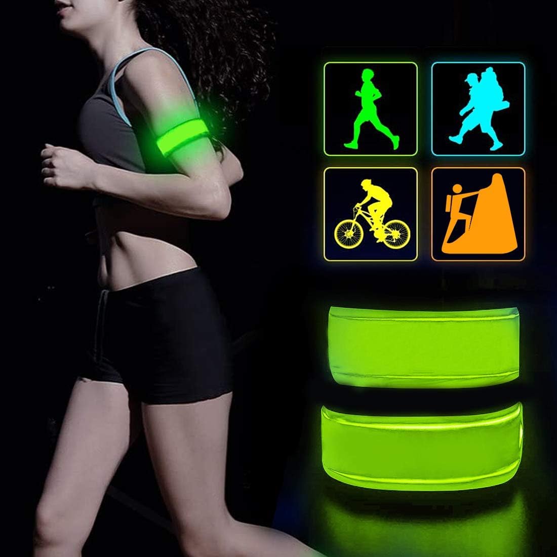 Running Lights for Runners(6 Pack) Light up Led Reflective Gear Replace Safety Vest/Sash, Running Reflector Gear for Walking, Cycling, Jogging at Night Time, Ideal Gifts for Female, Men, Women, Walkers. : Sports & Outdoors