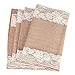 Outus Burlap Lace Table Runner Hessian Table Cloth for Country Outdoor Wedding Party Decor