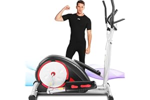 ANCHEER Elliptical Exercise Machine, Elliptical Trainer for Home Gym, Exercise Equipment 500Lbs Max Weight, Ultra-Silent Elliptical Machine, with Pulse Rate Grips & Smooth Resistance Levels