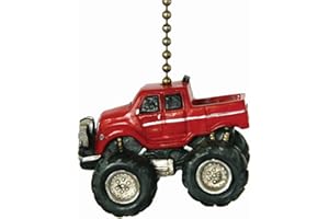 CLEMENTINE DESIGNS Clementine Design Red Monster Truck Ceiling Fan Pull Decor by Clementine