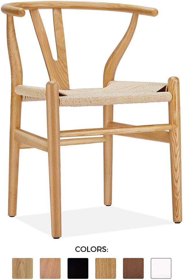 Wishbone Chair - Wooden Dining Chair - Mid Century Style - Inspired by Hans Wegner (1, American Ash)