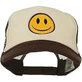 e4Hats.com Smile Face Embroidered Foam Mesh Back Cap