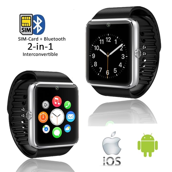 Amazon.com: Indigi GT08 SmartWatch & Phone (iOS Android ...