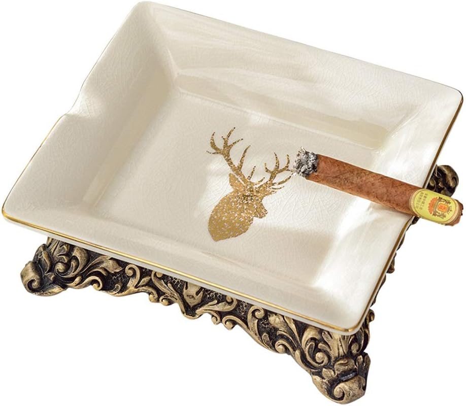 ShiLiLiShop Ash Trays Ashtray Ash Tray Ashtrays Personalized Fashion Ashtray Home Living Room Coffee Table Ashtray Creative Living Room Home Decoration (Color : White, Size : 20 * 17 * 7cm)