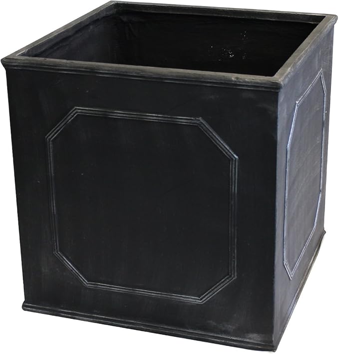 Chelsea Cube Planter 55cm x 55cm x 55cm Faux Lead Effect Fibreclay