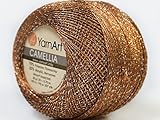 Brown Silver Metallic Braid Thread Camellia #34766-20 gram 207 yards