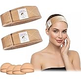 HappClan Wig Grip Band - Velvet Wig Grips, Adjustable Headband Stay Put No Slip Edge Saver, 2 Pack +4 Caps for Women (Beige)