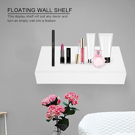 Gototop 48 80cm White Floating Wall Shelf Bookcase Cd Dvd Toys