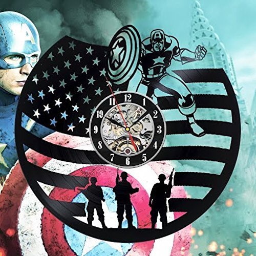 Captain America Vinyl Wall Clock