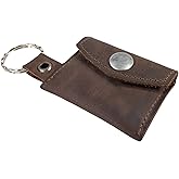 Hide & Drink, Tiny Coin Holder Keychain Handmade from Full Grain Leather (Bourbon Brown)
