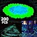 LXEYE Garden Pebbles,Glow Stones Rocks, 200pcs Glow in The Dark Garden Pebbles, Glow Stones Luminous Rocks for Walkways Outdoor Decor Aquarium Fairy Garden, Outdoor Glow Stone Rocks Garden Decorative