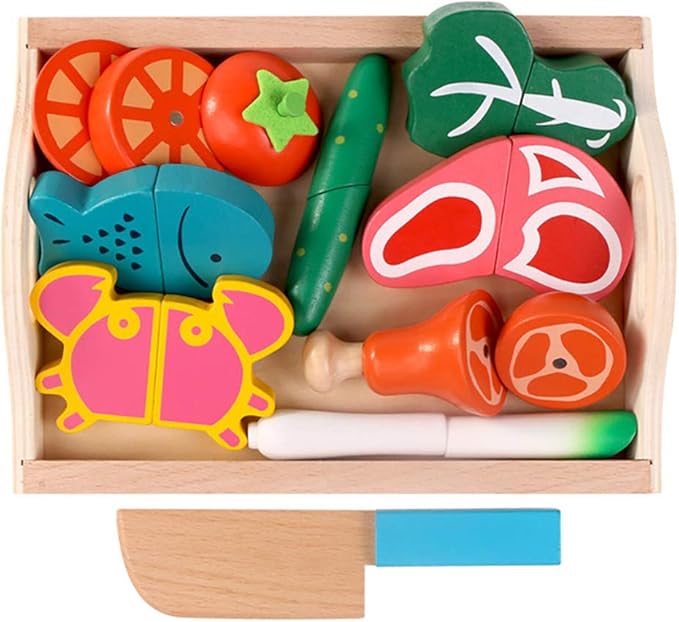 wooden cuttable play food