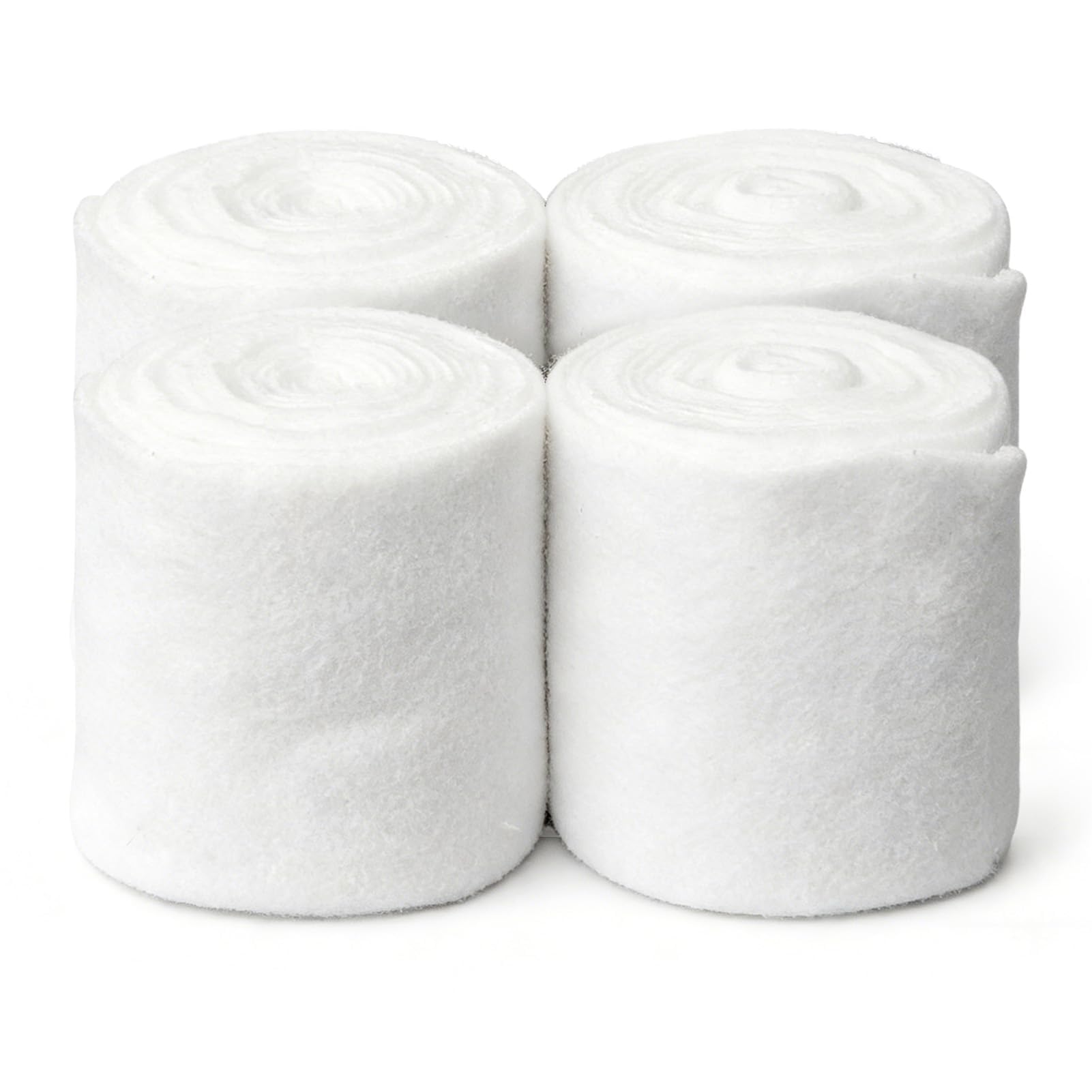 250x12cm/98.43x4.72inch Horse Leg Wraps, 4 Rolls Fleece Horse Leg Wraps Thick White Horse Leg Wraps Horse Leg Bandage Support Professional Equestrian Equipment for Horse Legs