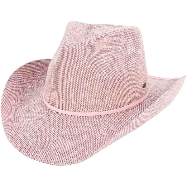 C.C Sparkly Sequin Cowboy Hat with Suede String Trim, Dusty  display picture 3