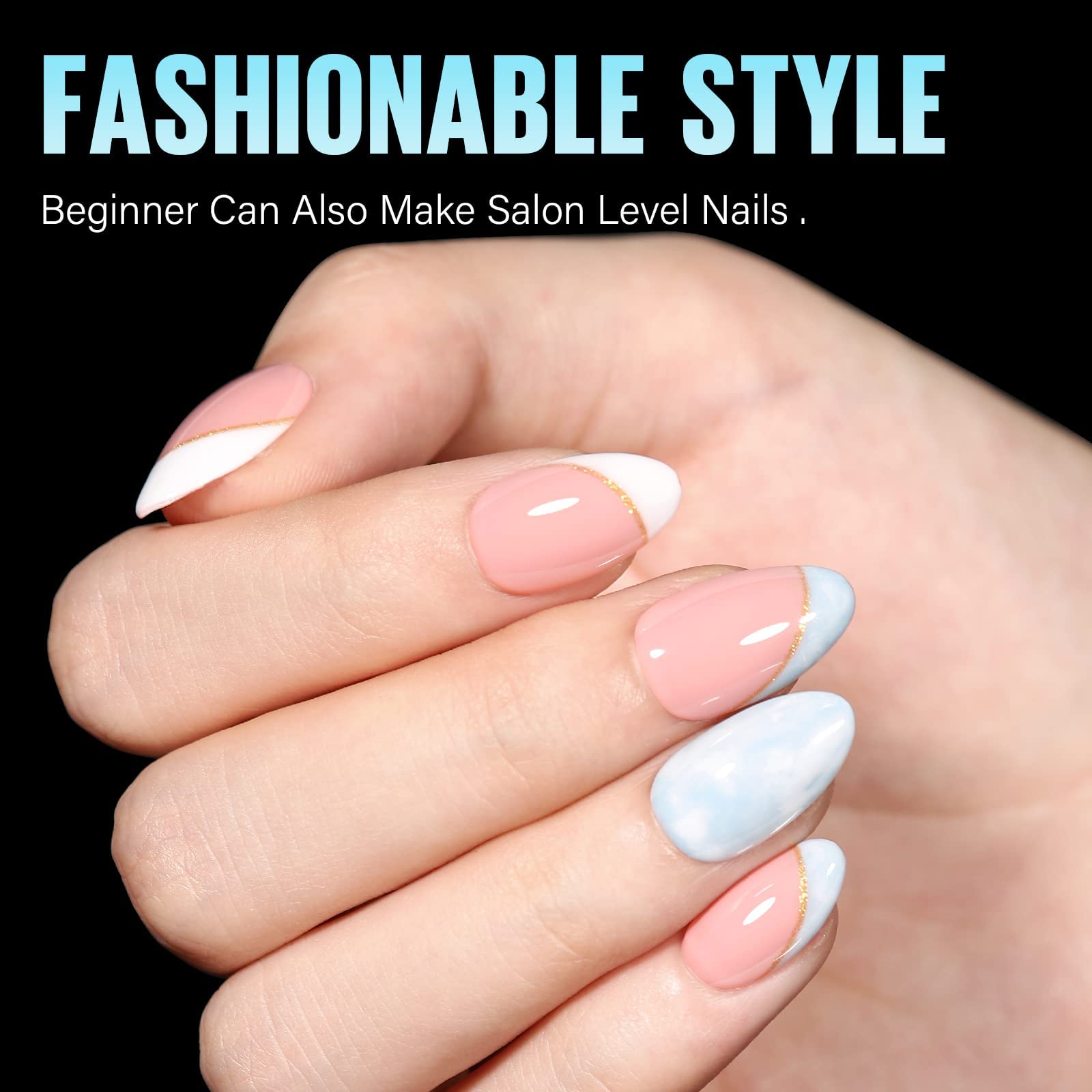 TOMICCA Short Almond Nail Tips - 450Pcs Acrylic Nail Tips Kit, 15 Sizes Pre Buffed Almond False Tips, Full Cover Double-sided Matte Nails for Nail Art Extension Press on Nails - Image 3