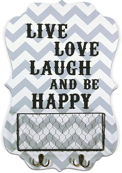 Amazon Com Xing Cheng Wall Art Live Love Laugh And Be Happy Metal Basket With Hanger Ready To Hang Home Kitchen