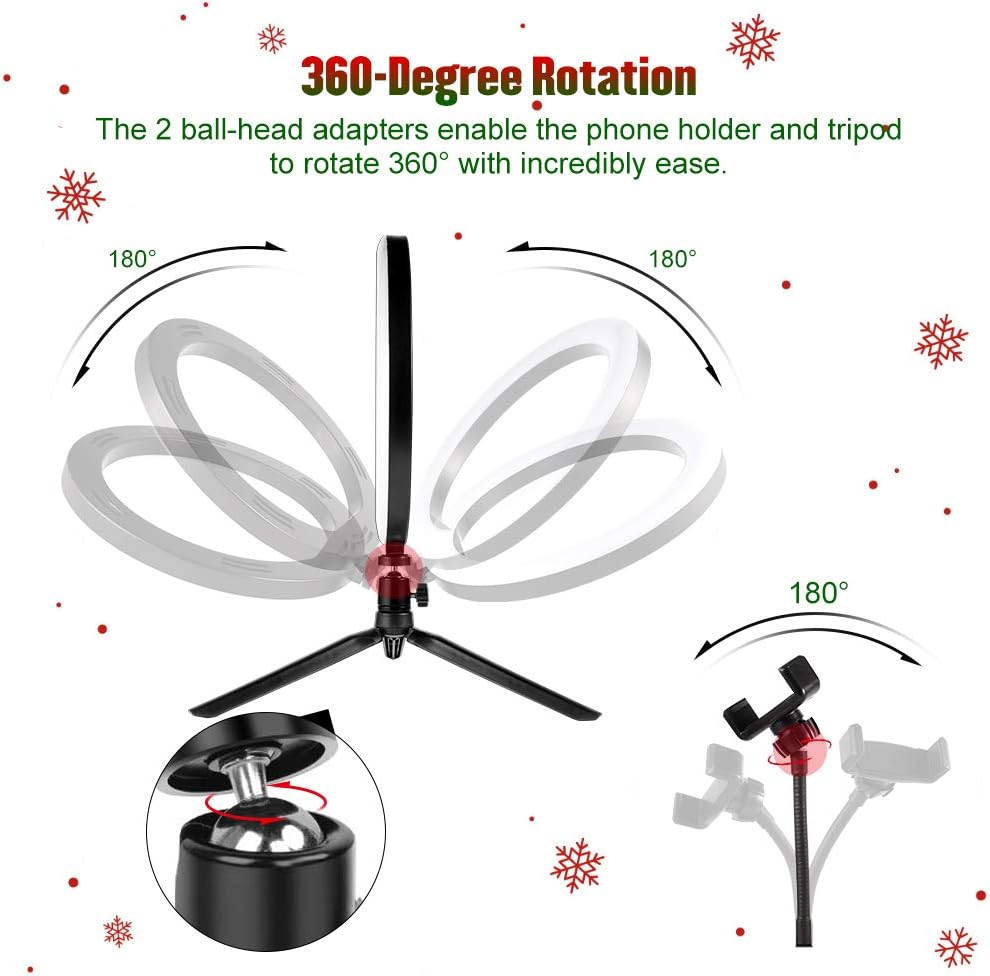Crenova 10” LED Ring Light for Selfie Live Streaming/Makeup/YouTube Videos : Camera & Photo