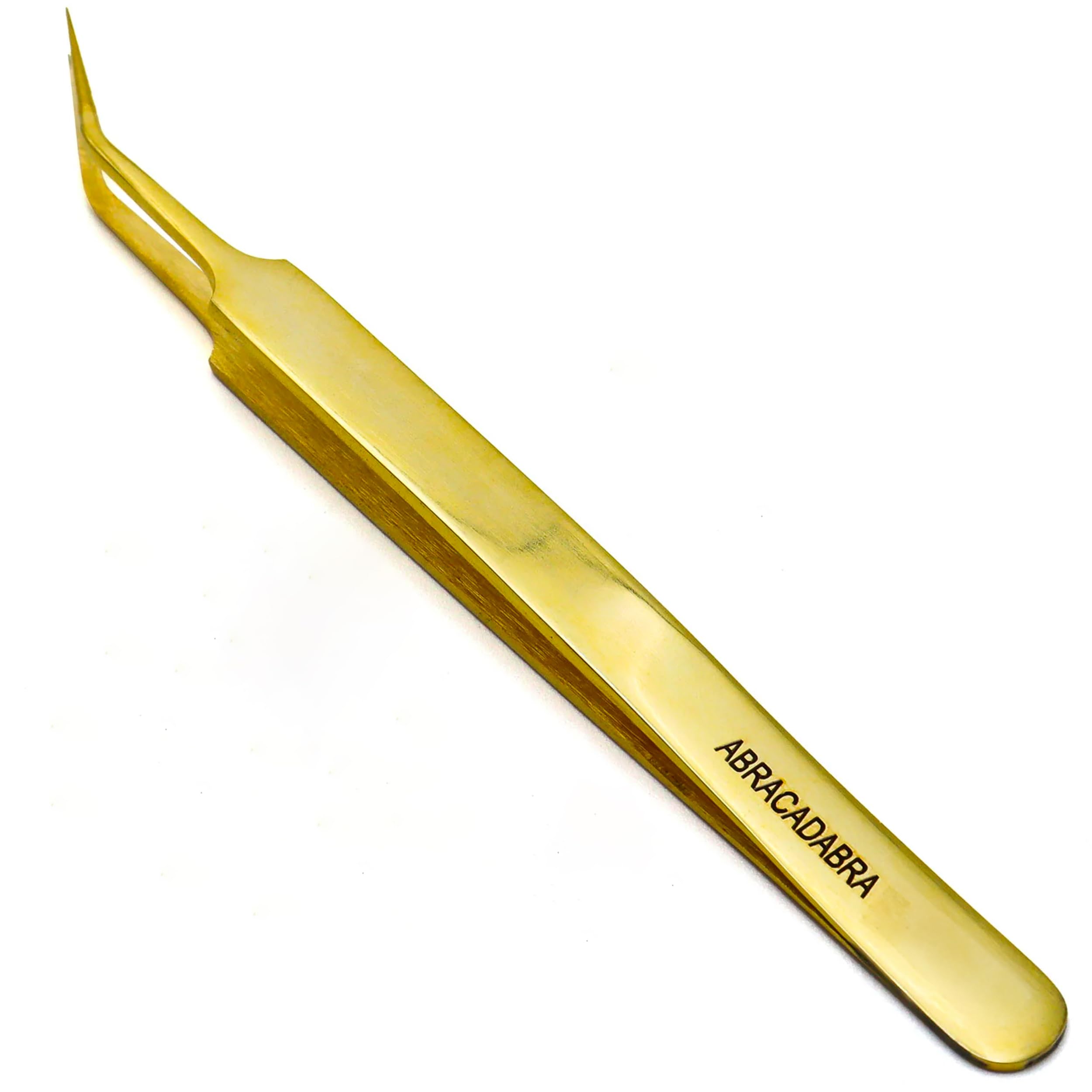 LLBA Lash Tweezer Professional Volume False Lash Application Tool | Multi Shapes & Purposes Tweezers | Non-Slip Grip Tweezers for Volume, Isolation & Classic Lashes (Gold, Abracadabra Isolation)