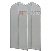 Dress Bags for Gowns Long, 65'' Long Dress Clear Garment Bag(Set of 2, 23.3'' X 65'')