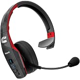 Cummins Edition BlueParrott B450-XT Noise Cancelling Bluetooth Headset &ndash; Unique Design with Industry Leading Sound &amp; Improved Comfort, Up to 24 Hours of Talk Time, IP54-Rated, Black Red