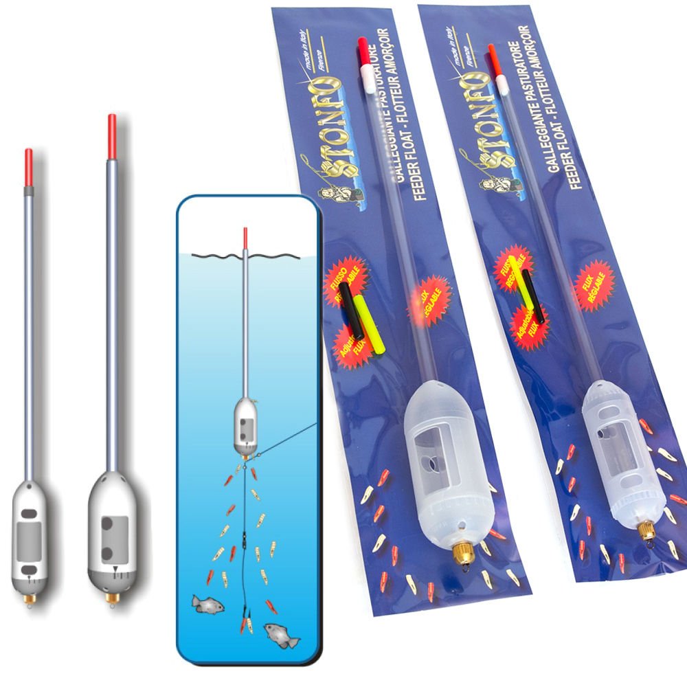 STONFO Feeder Fishing Floats, Adjustable Bait Release Carp Coarse Maggot Pellets (15+2 gr.)