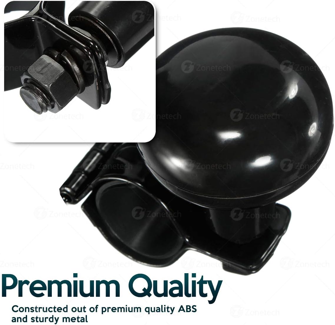 Vehicle Steering Wheel Spinner Knob - Zone Tech Suicide Classic Black Premium Quality Steering Wheel Spinner with Power Handles Universal Fit: Automotive