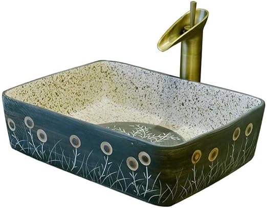 QIN Mármol Piedra Natural lavabo Cuartos de baño Lavabo de cerámica