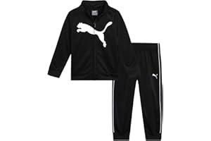 PUMA Toddler Boys' Pants Set - 2 Piece Tricot Zip Up Jacket Sweatshirt and Active Jogger Pants - Boys Activewear Set (2T-4T)