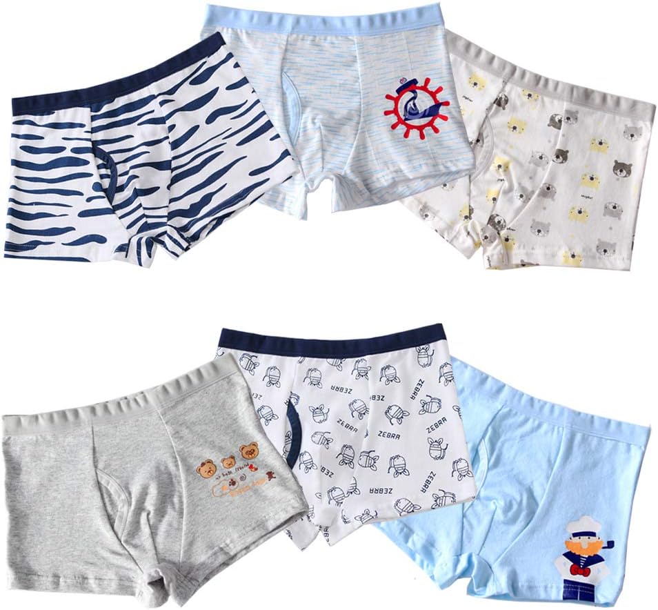 Kidear Kids Series Baby Underwear Little Boys' Cotton Boxer Briefs (Pack of 4-6)