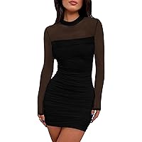 chinese dress ladies Black Double Ruched Long Sleeve Bodycon Dress – AX Paris main image 0